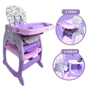 Silla de Comer Voyage Escritorio 3 en 1 Gato Morado