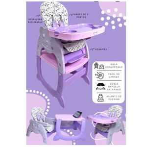 Silla de Comer Voyage Escritorio 3 en 1 Gato Morado