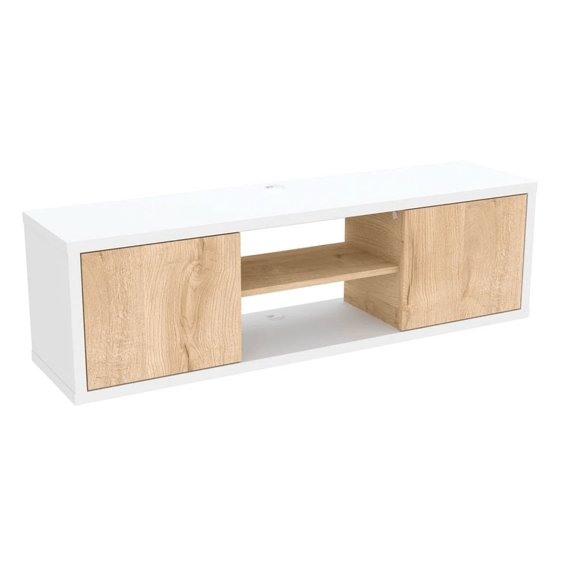 Canes mueble tv blanco mate y natural duna pequeño