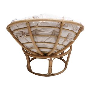Sillón de Terraza Papasan Ratán Sintético Beige Orange