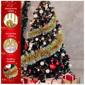 Guirnaldas de Navidad Decorativas Doradas 200cm x2