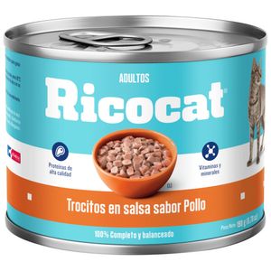 Comida para Perros RICOCAT Adulto Todas las Razas Pollo Lata 190g