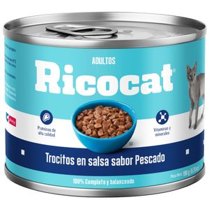 Comida para Perros RICOCAT Adulto Todas las Razas Pescado Lata 190g