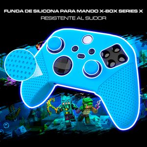 Funda De Silicona Para Mandos Xbox Serie X/S + Grip Celeste