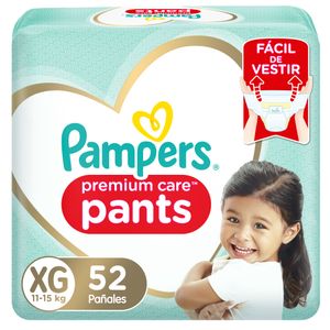 Pañales para Bebé PAMPERS Premium Care Pants Talla XG Bolsa 52un