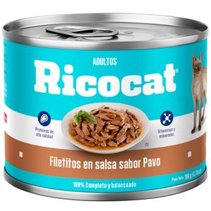 Comida para Perros RICOCAT Adulto Todas las Razas Pavo Lata 190g