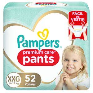 Pañales para Bebé PAMPERS Premium Care Pants Talla XXG Bolsa 52un