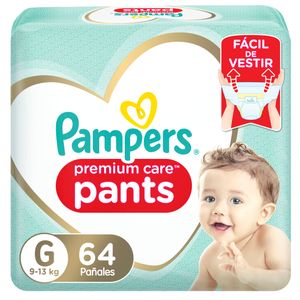 Pañales para Bebé PAMPERS Premium Care Pants Talla G Bolsa 64un