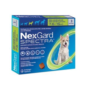 Antipulgas para Perros Nexgard Spectra de 7.6 a 15 Kg x 3 Tabletas