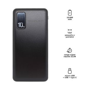Powerbank Kuzler Slim ANKE-104N 10 000 mAH 22.5W Negro