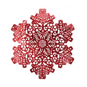 Individual Colección Roja Copo de Nieve Rojo 38x41cm