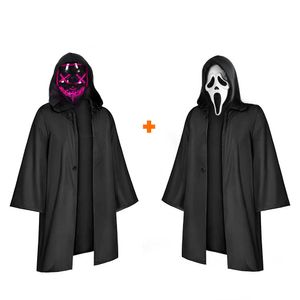Pack Disfraz Scream Vs La Purga Led Fucsia Halloween Talla S