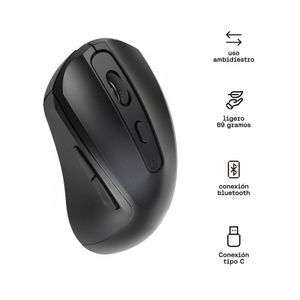Mouse Kuzler FONZ-101 Bluetooth/Wifi Recargable Negro