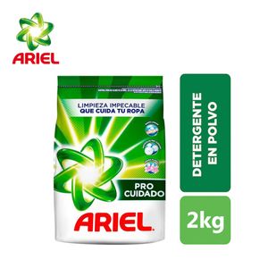 Detergente en Polvo Ariel 2 kilos Pro Cuidado