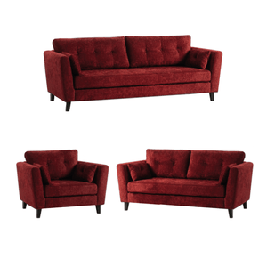 Juego de Sala 3 2 1 Handry Alto Hogar Rojo