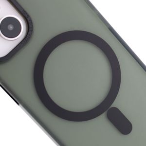 Case para iPhone 15, con MagSafe para carga inalámbrica, para accesorios magnéticos, rígido, mate traslúcido negro