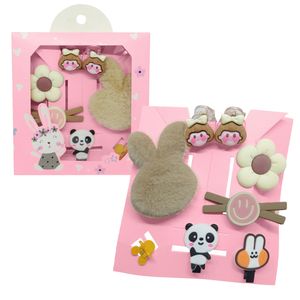 Set de 8 Ganchitos Kawaii Niñas Accesorio de Cabello S47 Marrón