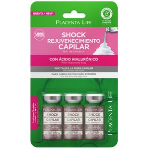 Ampolla Rejuvenecimiento Capilar PLACENTA LIFE Frasco 10ml x 3un