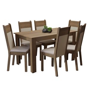 Juego de Comedor Madesa Medelin Mesa Tapa Madera 6 Sillas