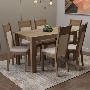 Juego de Comedor Madesa Medelin Mesa Tapa Madera 6 Sillas