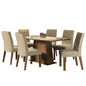 Juego de Comedor Mesa Cristal 6 Sillas Stéfani Madesa