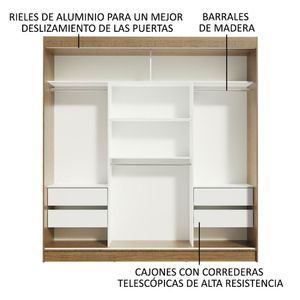 Ropero Madesa Reno 3 Puertas correderas con Espejo