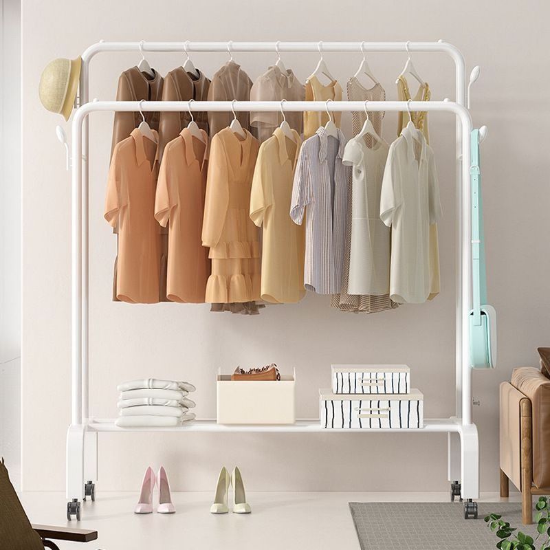 Perchero Colgador Doble para Ropa con Ruedas Blanco Real Plaza