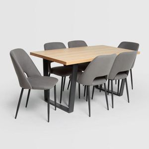 Juego  de  Comedor  Marco  Gris  6  Sillas