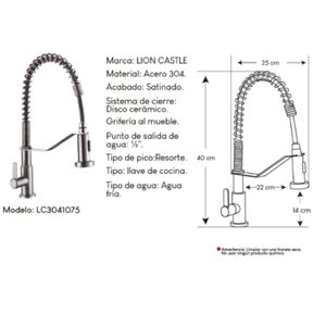 Llave ganso con resorte Lion Castle LC304-1075