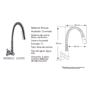Llave ganso Plateado con resorte LC 1072