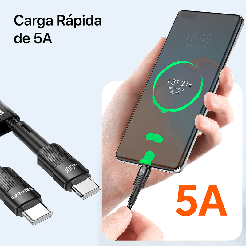 Cable Usb C A Usb C 100w 2metros Tipo Pd Cable Carga Rápida