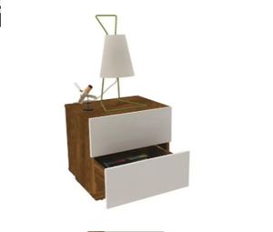 Mesa de Noche de Melamina Osrava Caramelo Blanco 48X52X37 TU MESITA