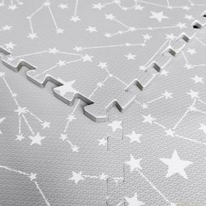 Piso Alfombra Eva Infantil La Sonaja Galaxy Grey Antigolpes