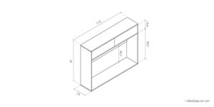 Recibidor Rústico 2 cajones Denver color Haya TU MESITA