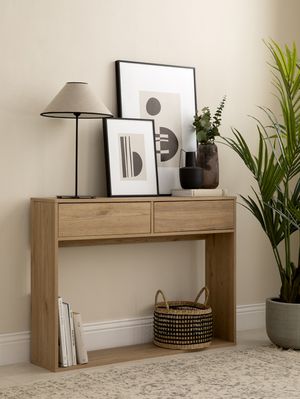 Recibidor Rústico 2 cajones Denver color Haya TU MESITA