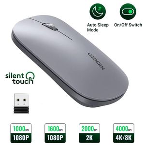 Mouse Silencioso Inalámbrico UGREEN 4000 DPI USB 2.4GHz Gris