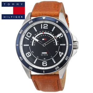 Reloj Tommy Hilfiger Ian 1791391 Acero Inoxidable Correa De Cuero Marrón Azul
