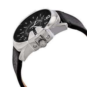 Reloj Diesel Master Chief DZ1907 Fecha Correa de Cuero Set con Pulsera Negro