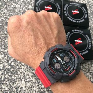 Reloj Casio G-Shock GA140-4A Analógico Digital Luz Led Resina Gris Rojo