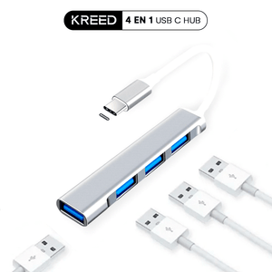 Adaptador tipo C a 4 puertos USB