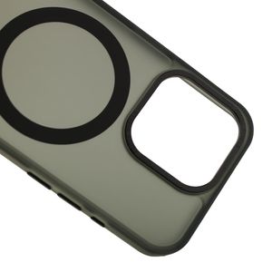 Case para iPhone 15 Pro con MagSafe para carga inalámbrica, para accesorios magnéticos, rígido, mate traslúcido negro