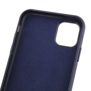 Case para iPhone 11, piel sintetica, amortiguador de choques, azul