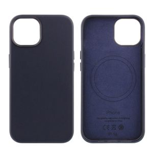 Case para iPhone 14, piel sintentica, con MagSafe para carga inalámbrica, para accesorios magnéticos, azul