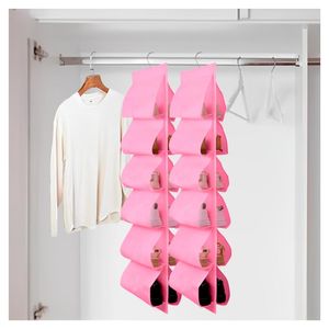 Organizador Colgador de Zapatos para Closet Zapatera Colgante Rosado 019C