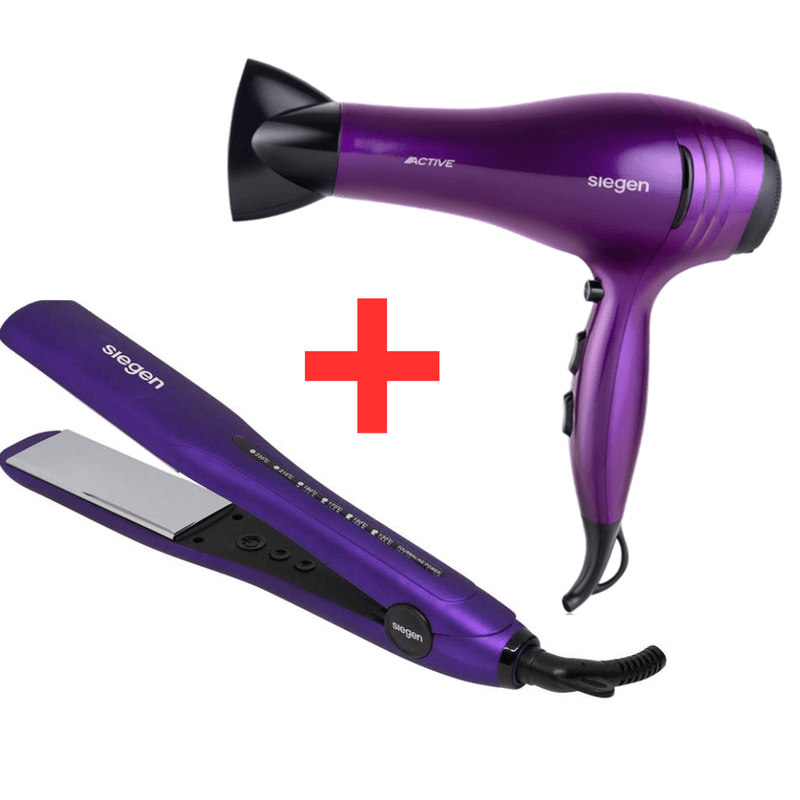 Combo Plancha Alisadora Siegen SG 4750 Secadoradora de Cabello