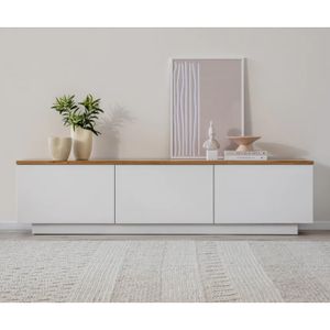 Mesa de Tv 55” Valessio Ventitas Home Duna y Blanco
