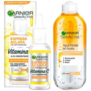 Pack GARNIER Serum Express Aclara 30ml + Agua Micelar en Aceite SkinActive 400ml
