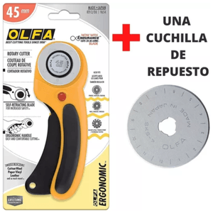Cortadora de Tela Manual Olfa Original Cuchilla Circular de 45mm Más 1 Cuchilla Circular