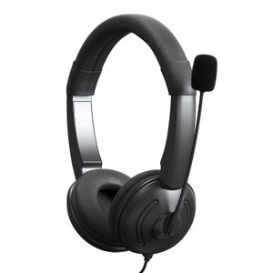 Audifonos Para Computadora Usb Con Cable Cancelación De Ruido En La Oreja Negro