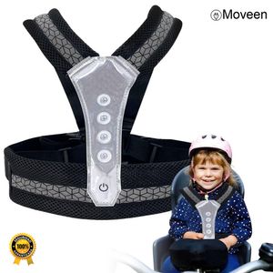 Cinturon de Seguridad LED para Niños Motos Moveen Negro